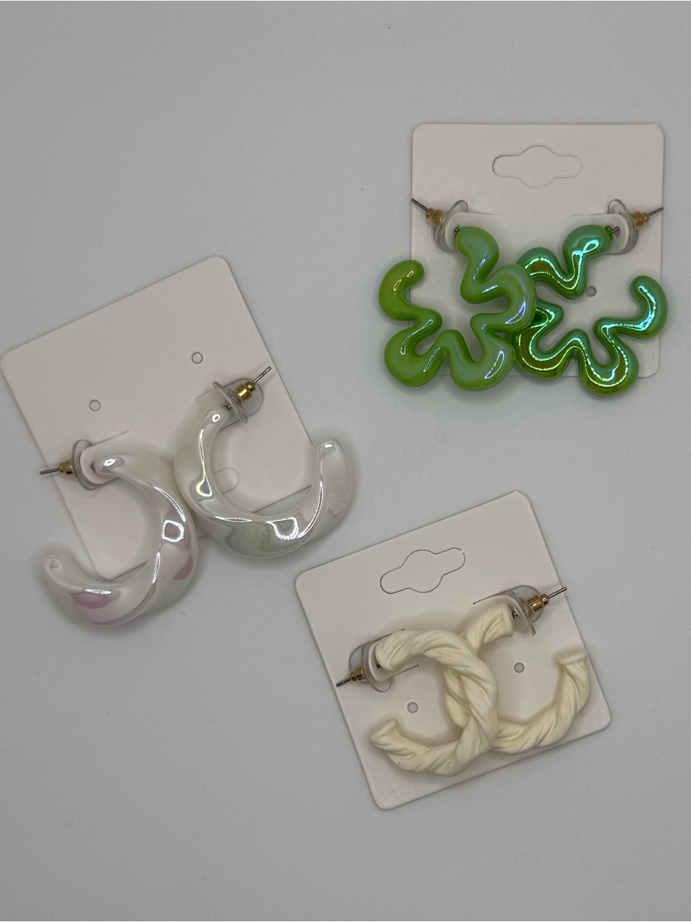 Set of 3 Trendy Hoop Earrings - Women Accessories